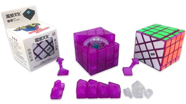 MoYu AoSu Crazy 4x4x4 Windmill Speed Cube Transparent Purple